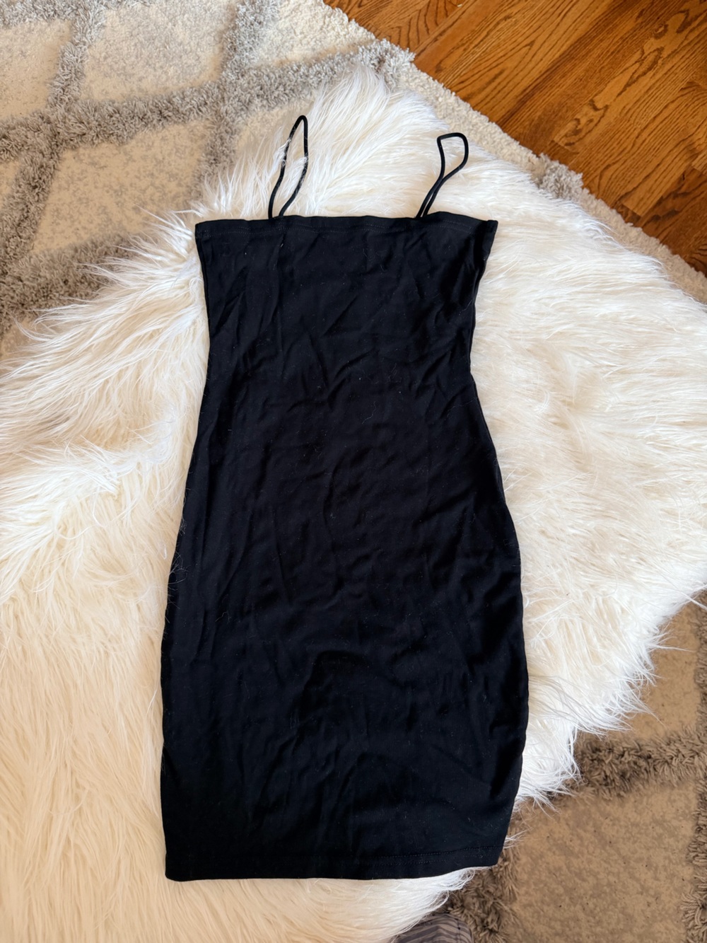 Black Straight Tube Dress